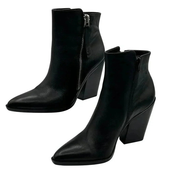 Naturalizer Rooney Womens 7M Booties Black Soft Leather Ankle Zipper Boots - Picture 11 of 15